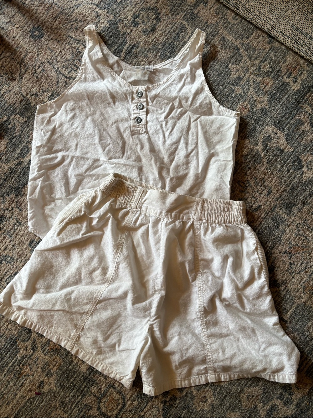 Vintage cotton matching tank and shorts set